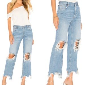 Free People Maggie Straight Destroyed Jeans